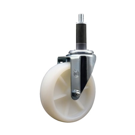 Service Caster 5'' SS Nylon Wheel Swivel 1'' Expanding Stem Caster SCC-SSEX20S514-NYS-1